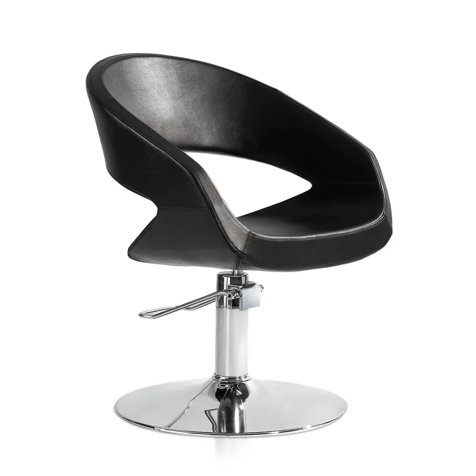 Base Circular de Acero Inoxidable Cepillado con Bomba Hidráulica Silla De Corte