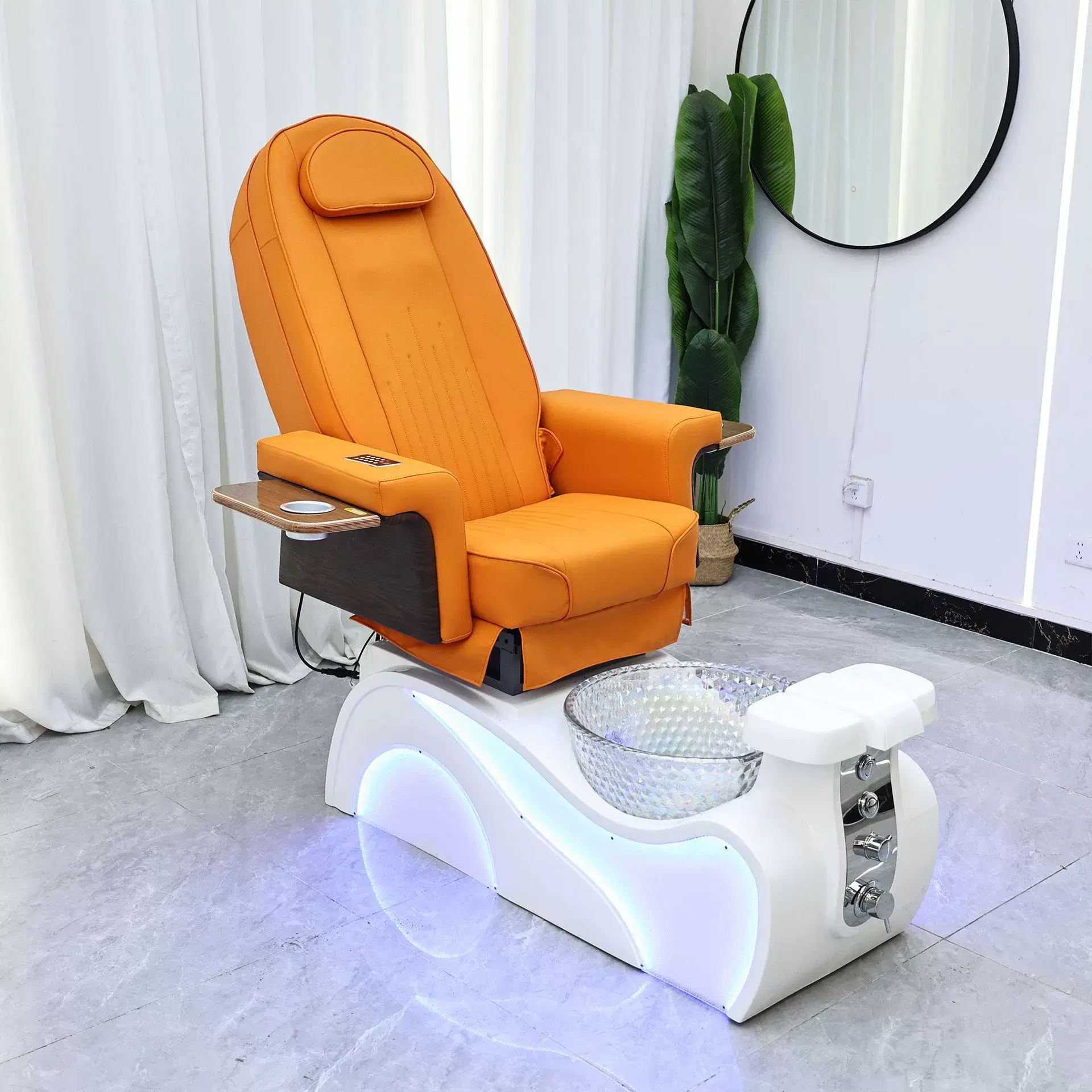 Luxury Robotic Roller Massage Pedicure Chair with Crystal Glass Bowl 2 Luxury Robotic Roller Massage Pedicure Chair with Crystal Glass Bowl - 图片 2