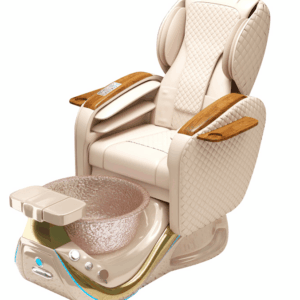 Luxury Shiatsu Massage Pedicure Chair with Rose Gold Glass Bowl & UV-Shielded Base