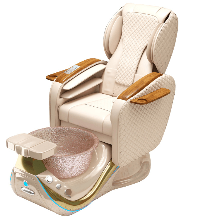 Luxury Shiatsu Massage Pedicure Chair with Rose Gold Glass Bowl & UV-Shielded Base 1 Luxury Shiatsu Massage Pedicure Chair with Rose Gold Glass Bowl & UV-Shielded Base