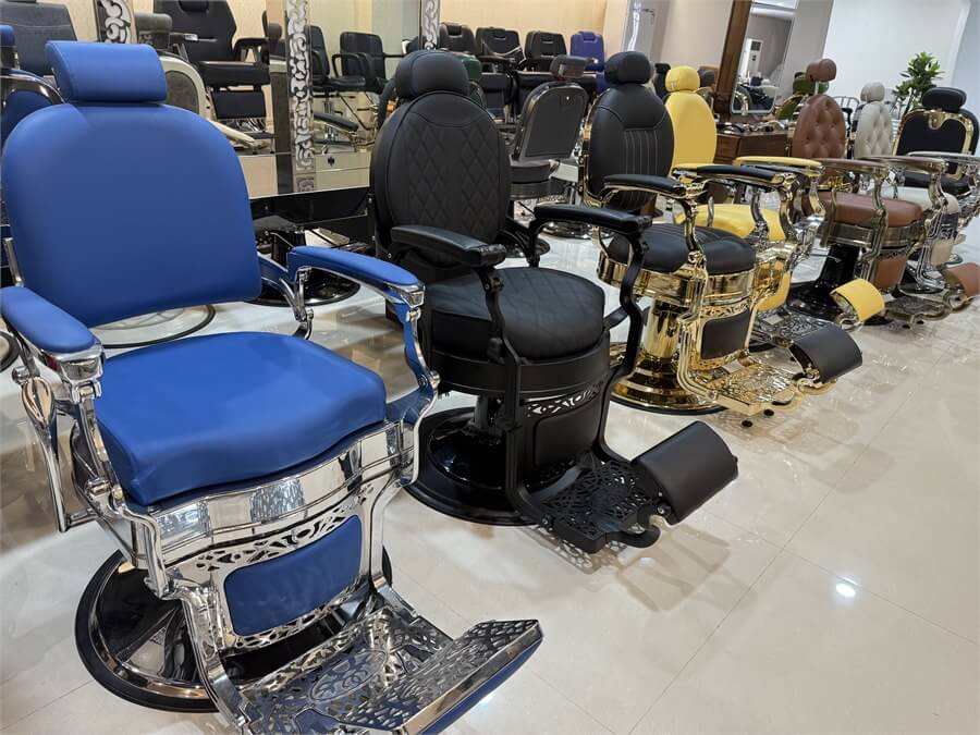 Complete barber chair models in WellBeauty showroom