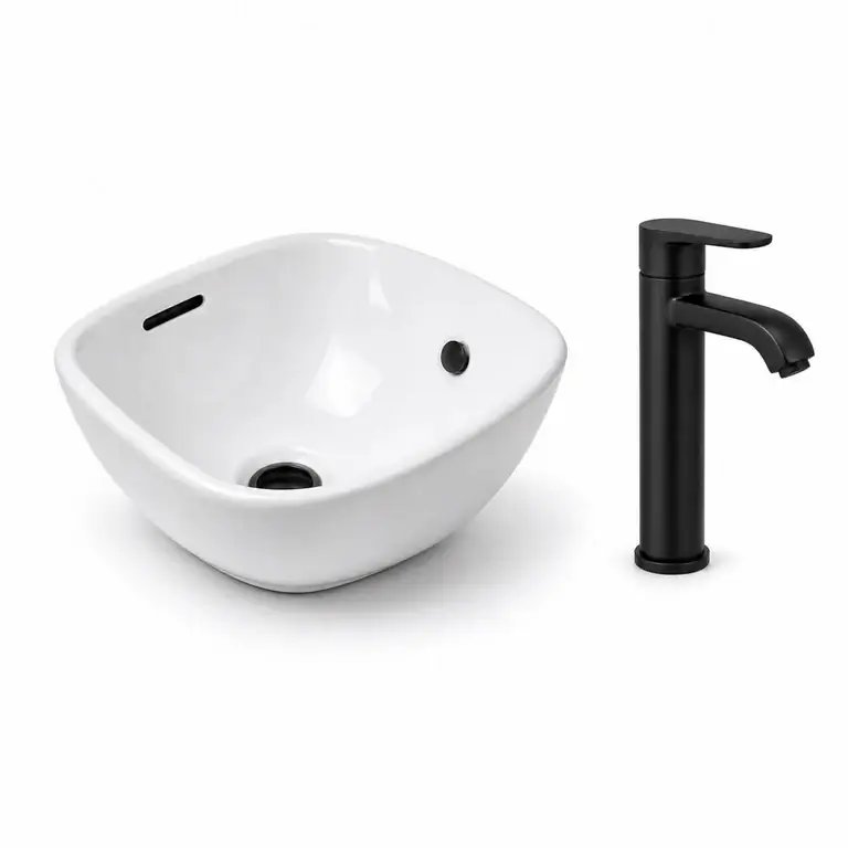 Ceramic shampoo basins and faucets