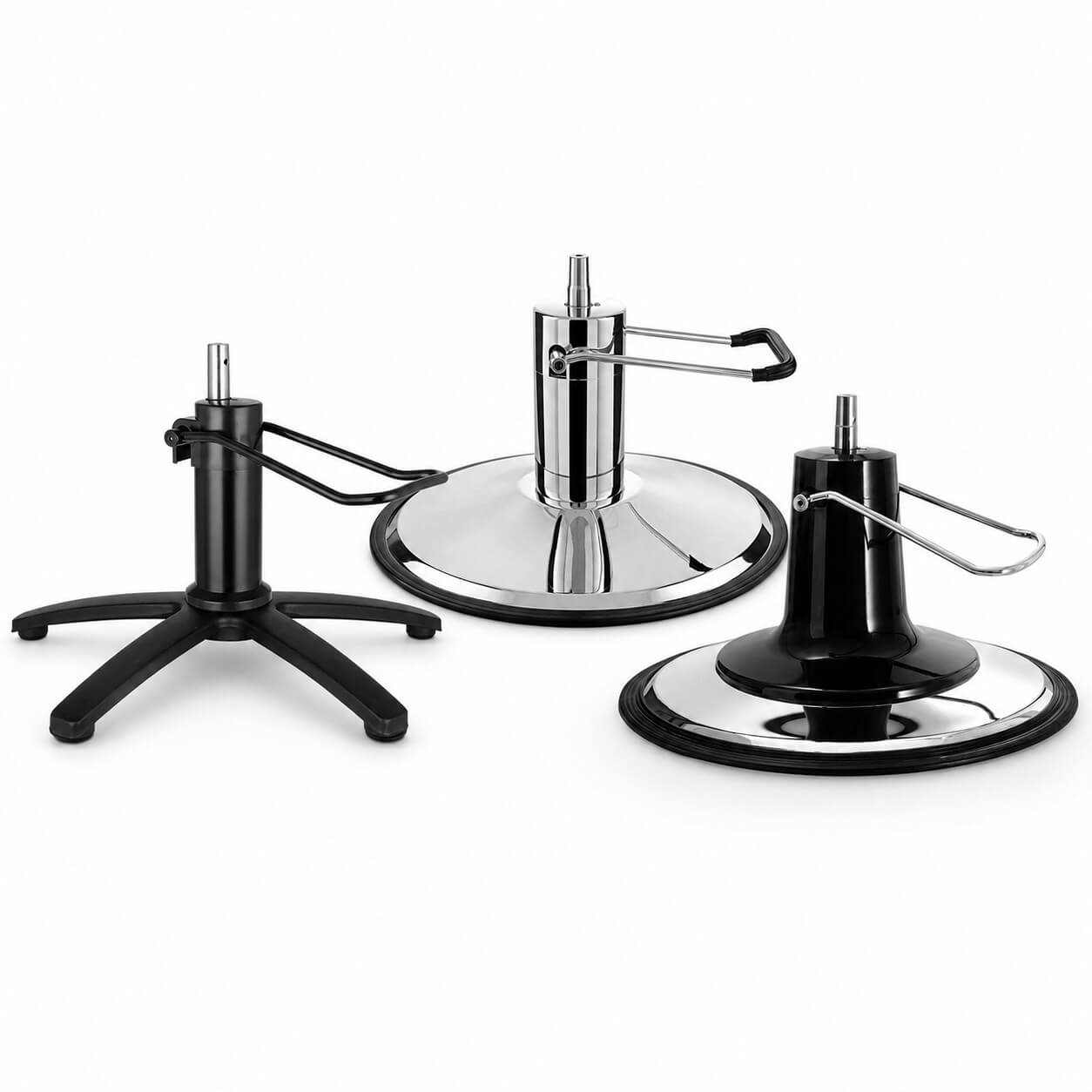 Hydraulic pumps and bases for salon chairs