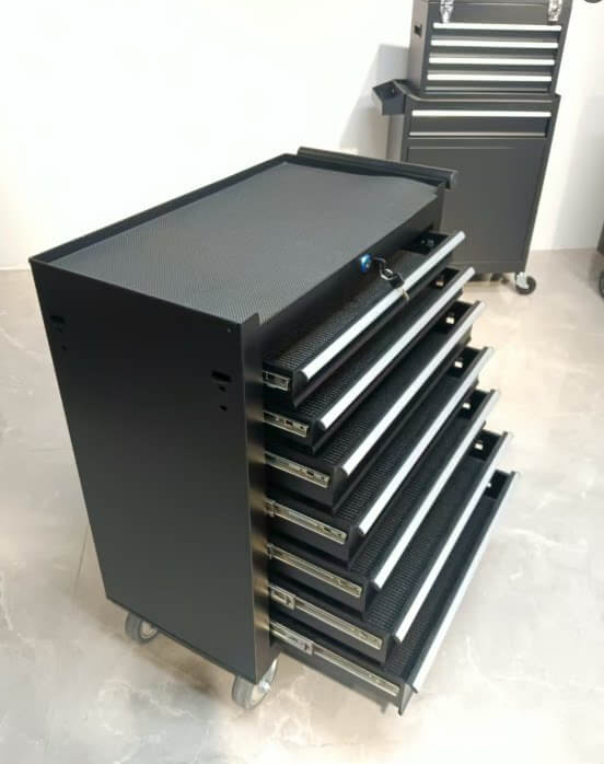 Garage-Grade Heavy-Duty Salon Cart: 7-Drawer Lockable Steel Cabinet (200kg Load) 3 Garage-Grade Heavy-Duty Salon Cart: 7-Drawer Lockable Steel Cabinet (200kg Load) - Imagen 3