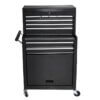 2-in-1 Modular Steel Salon Station: Top Chest Box & Heavy-Duty Rolling Cabinet Combo