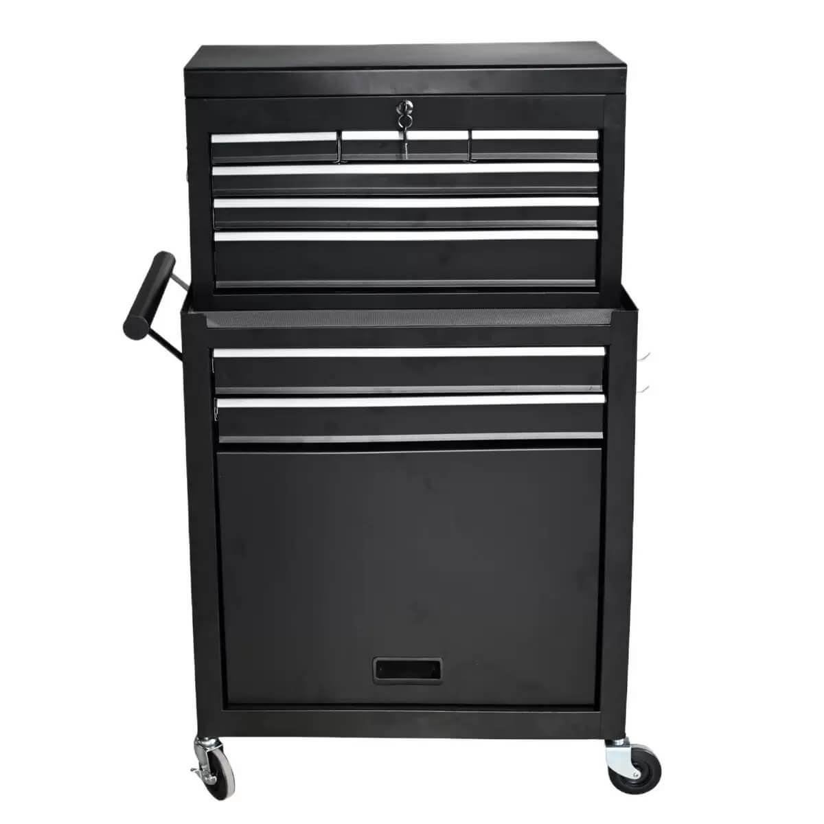 Pro Industrial 2-Piece Barber Tool Box Combo & Rolling Service Trolley